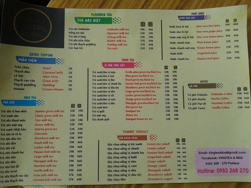 Đẳng Cấp Trà Sữa, BBQ Chất Lượng Hàng Đầu Tại King Tea & BBQ